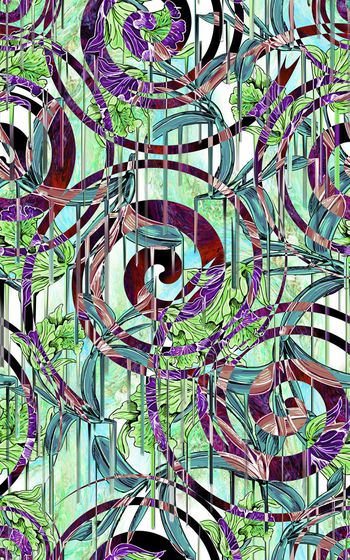 419149-滤色螺旋 拉丝 手绘花卉 服装 创