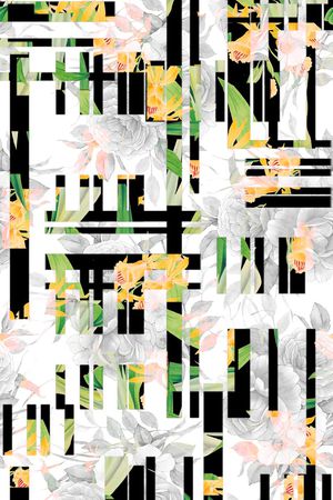 错位几何印花华亿平台图片