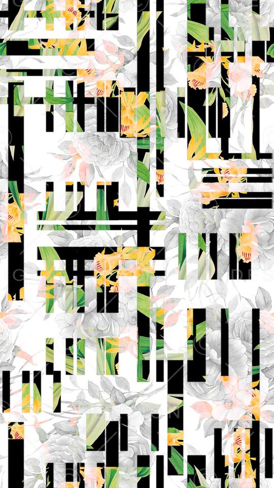 错位几何印花华亿平台图片