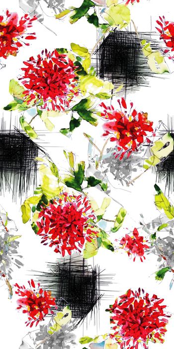 419241-水彩  水墨 花卉  数码  丝绸