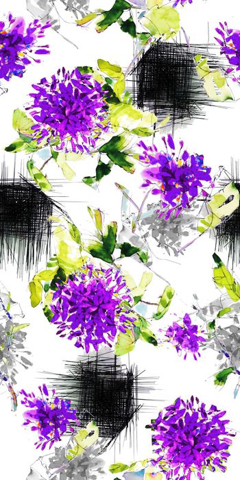 419243-水彩  水墨 花卉  数码  丝绸