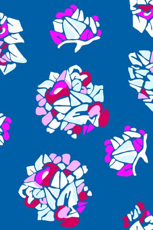 蓝红白色块印花华亿平台图片