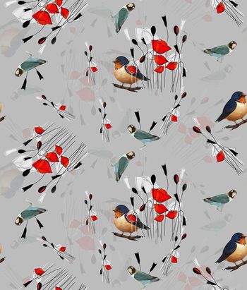 419323-时尚流行花鸟衬衫华亿平台