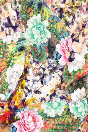 抽象混合印花华亿平台图片