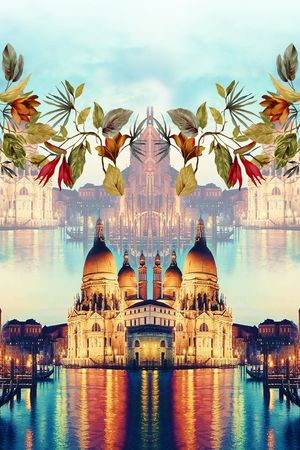 现代建筑夜景印花华亿平台图片