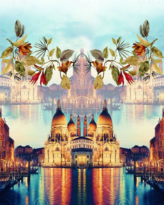 现代建筑夜景印花华亿平台图片