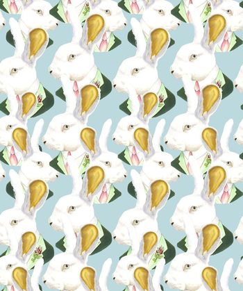 419534-流行时尚兔子千眼满幅数码印花