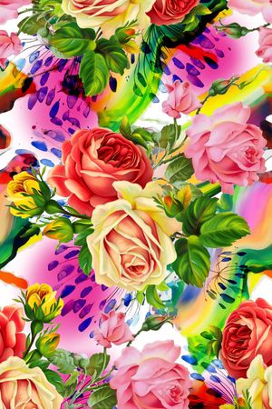 花卉 数码面料印花华亿平台图片