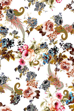 大牌清爽复古花卉女装印花华亿平台图片