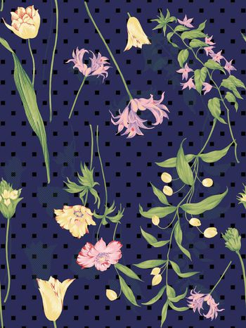 419724-春夏清新手绘小花卉数码印花