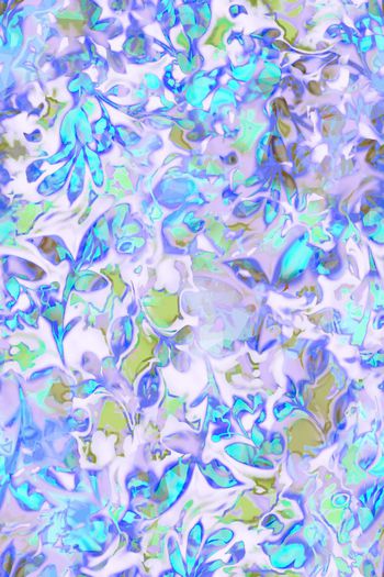 419809-WT467炫彩抽象花卉叶子水彩休闲