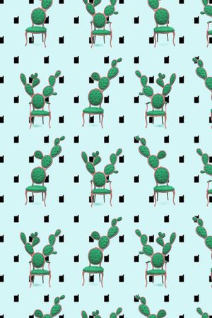 仙人掌印花华亿平台图片