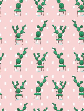 419834-不一样的仙人掌，不一样的椅子