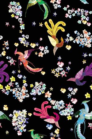 彩色凤凰印花华亿平台图片