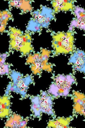 网格树叶印花华亿平台图片