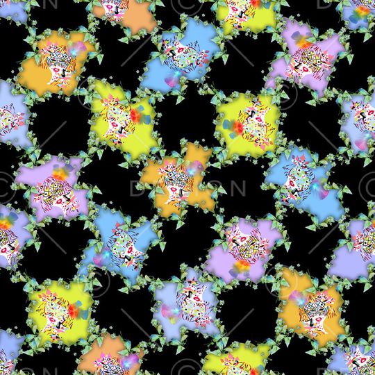 网格树叶印花华亿平台图片