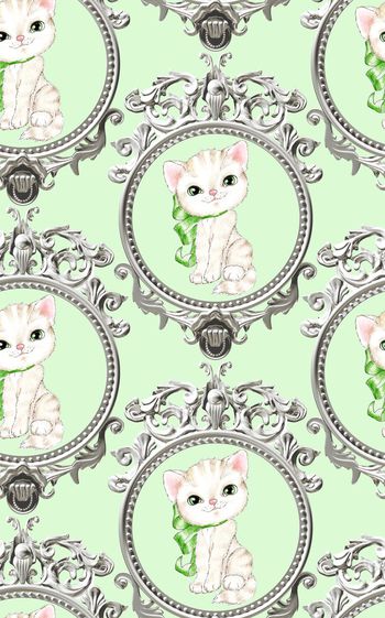 419964-2015最新简单大牌可爱小猫咪相框