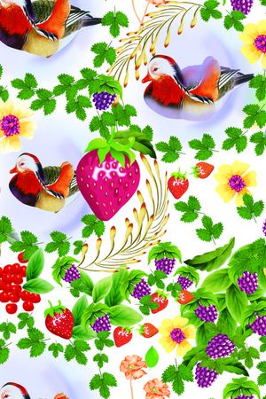草莓鸳鸯循环印花华亿平台图片