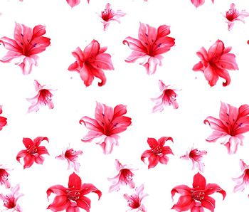 420063-清新简约手绘百合花数码印花