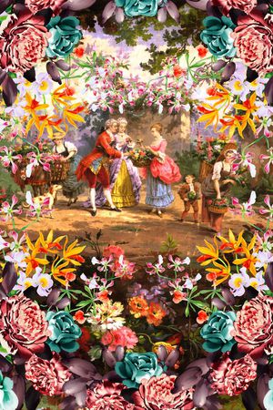 欧式印花华亿平台图片