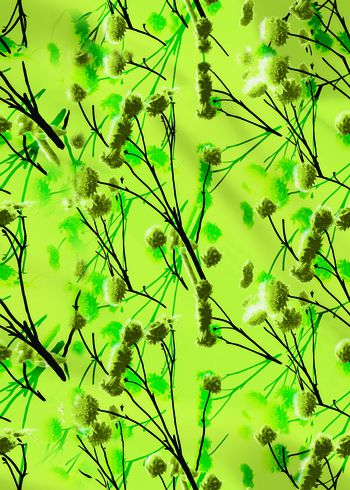 420130-复古抽象简约花卉服装图案