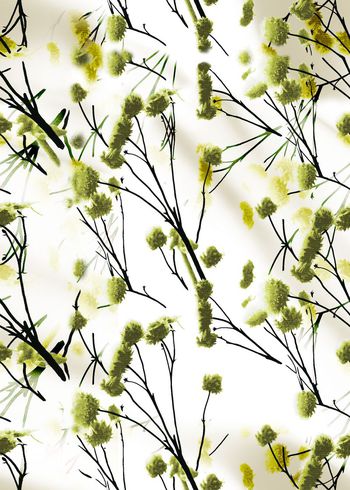 420131-复古抽象简约花卉服装图案