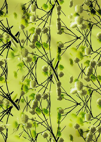 420132-复古抽象简约花卉服装图案