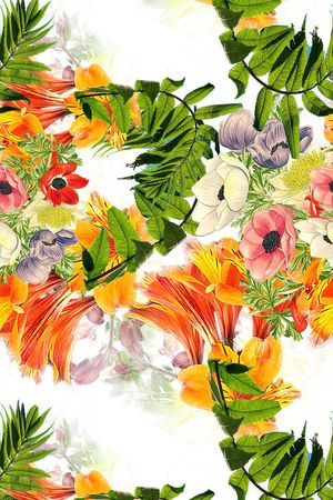 树叶印花华亿平台图片