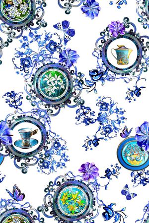 中国风印花华亿平台图片