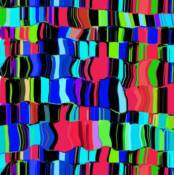 420352-波普风色彩渐变几何彩色条纹女装华亿平台