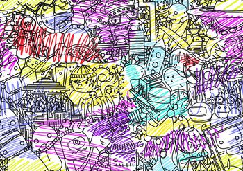 420396-线描手绘儿童画男装华亿平台女装衬衣内衣