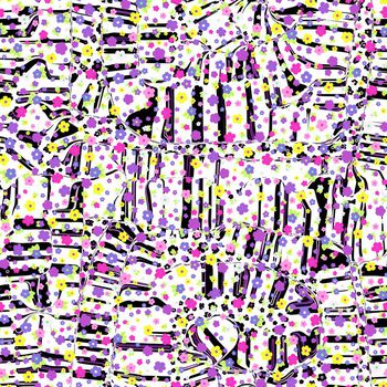 420431-复古条纹抽象斑马纹清新田园小碎花组