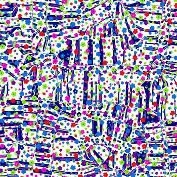 420432-复古条纹抽象斑马纹清新田园小碎花组