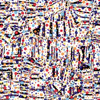 420433-复古条纹抽象斑马纹清新田园小碎花组