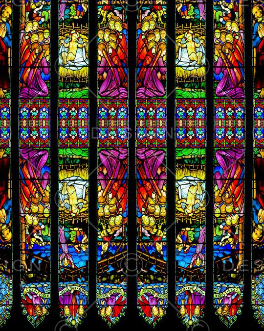 欧式教堂印花华亿平台图片