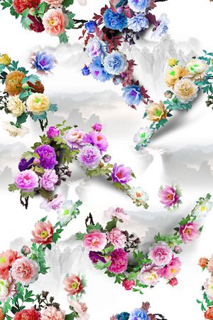 花卉印花华亿平台图片