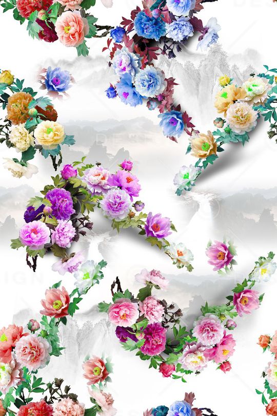 花卉印花华亿平台图片