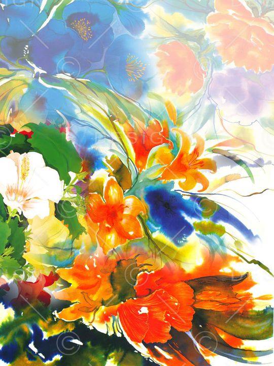 花卉印花华亿平台图片