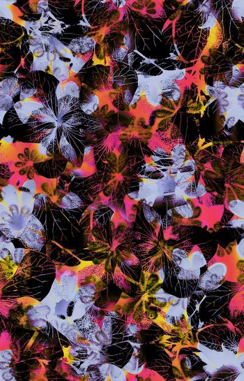 420735-WT471花卉叶脉欧美大牌简约抽象