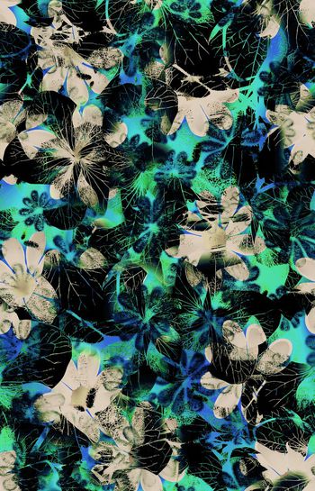 420736-WT471花卉叶脉欧美大牌简约抽象