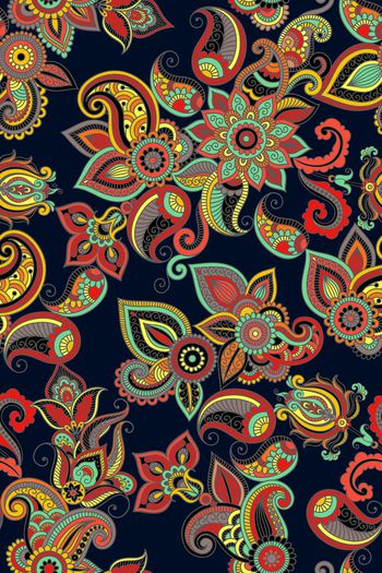 420753-民族风手绘佩斯利火腿纹腰果纹女装花