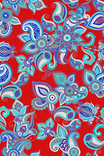 420754-民族风手绘佩斯利火腿纹腰果纹女装花