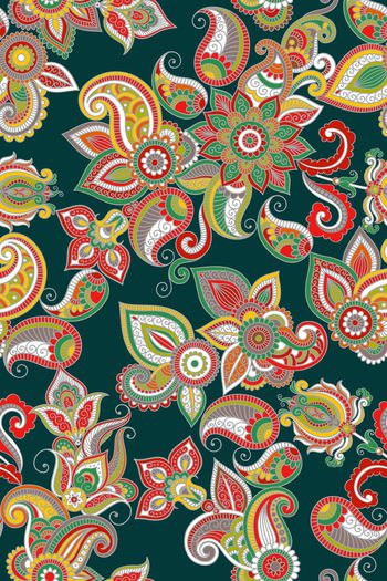 420755-民族风手绘佩斯利火腿纹腰果纹女装花