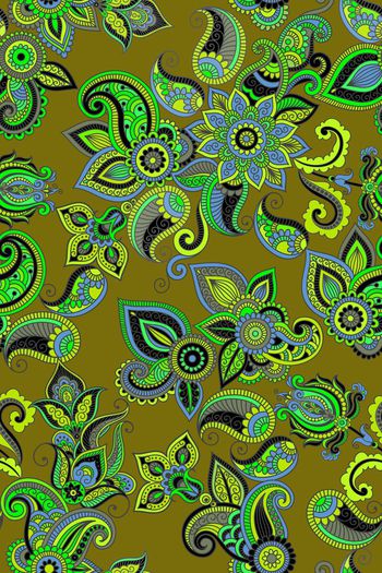 420756-民族风手绘佩斯利火腿纹腰果纹女装花