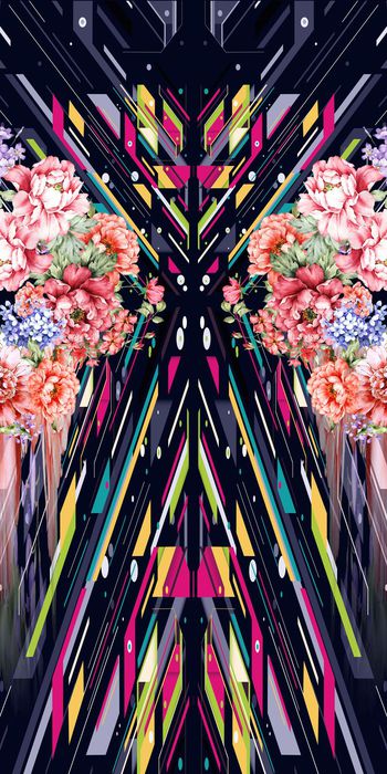 420808-WT474定位花卉几何图形组合炫酷