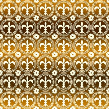 420971-欧洲几何花卉雏菊与鸢尾花图案组合女