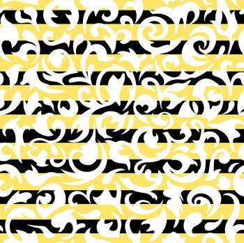 421000-简约清新几何条纹与卷叶图案组合女装