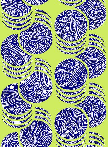 421010-民族风简约重叠圆点腰果花佩兹利花卉