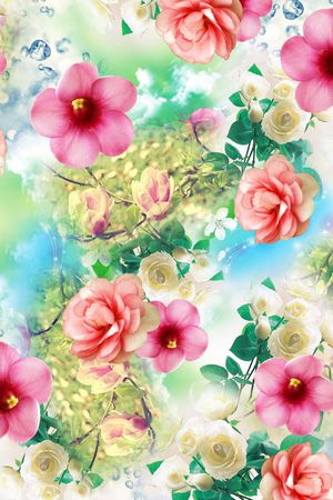 花卉印花华亿平台图片