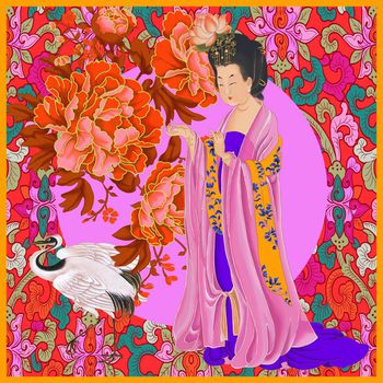 421124-中国风大唐风格手绘云想衣裳花想容牡